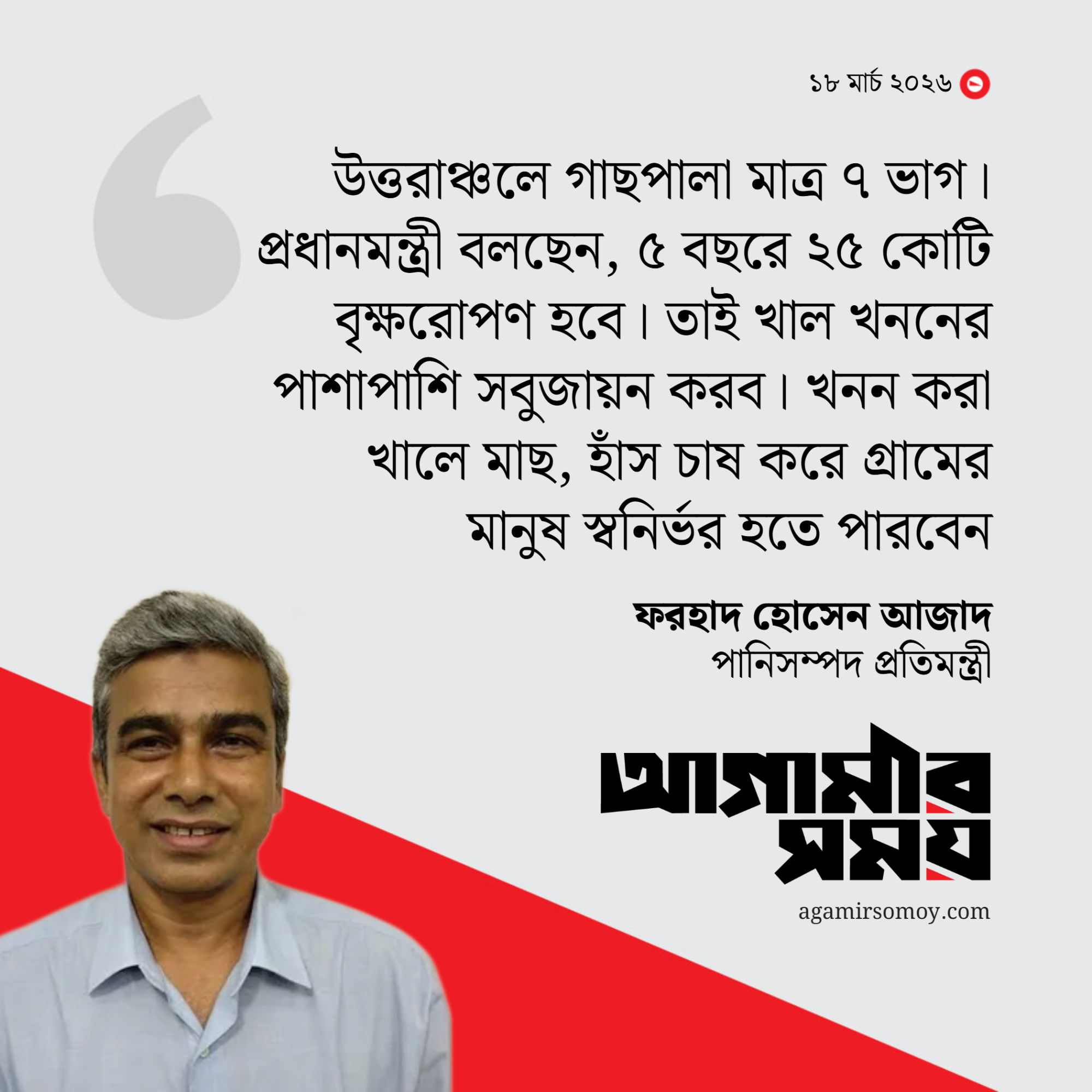 খাদ্যে স্বয়ংসম্পূর্ণ হতেই খাল পুনঃখনন: পানিসম্পদ প্রতিমন্ত্রী