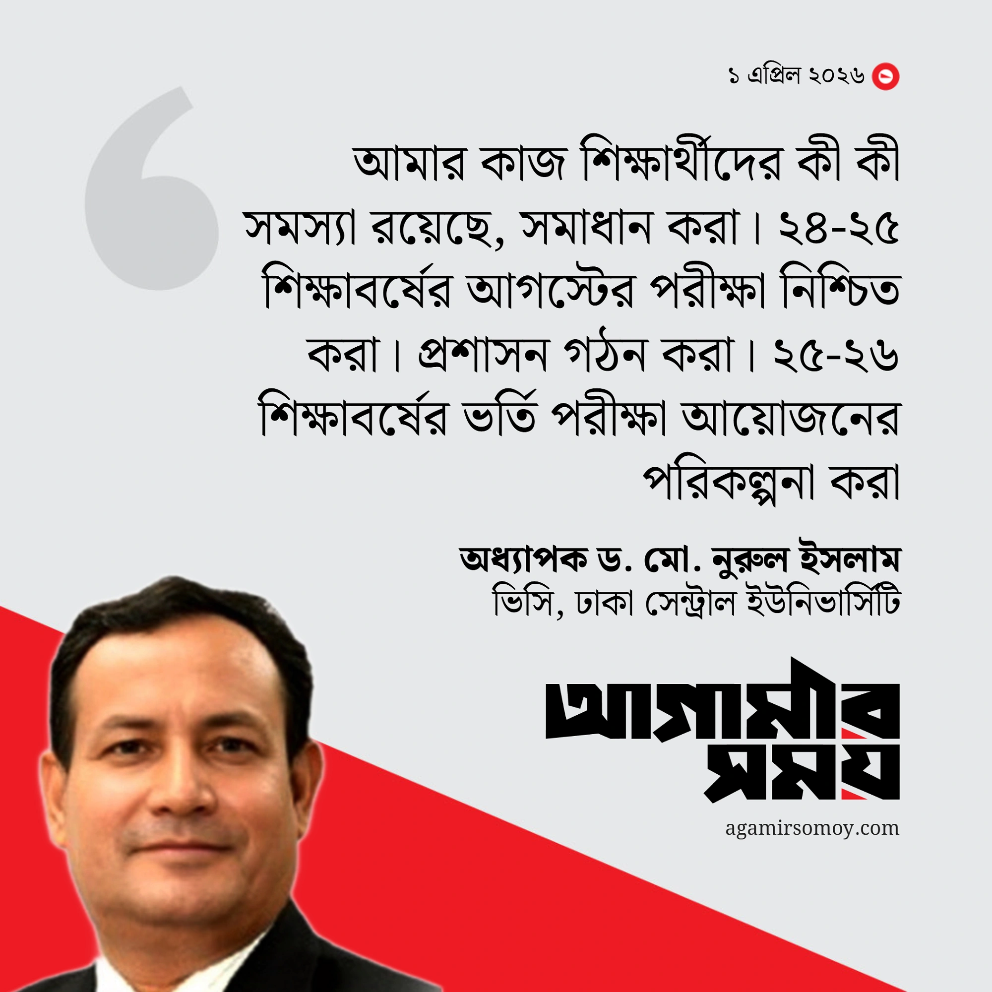 যোগদান করলেন ঢাকা সেন্ট্রাল ইউনিভার্সিটির প্রথম উপাচার্য