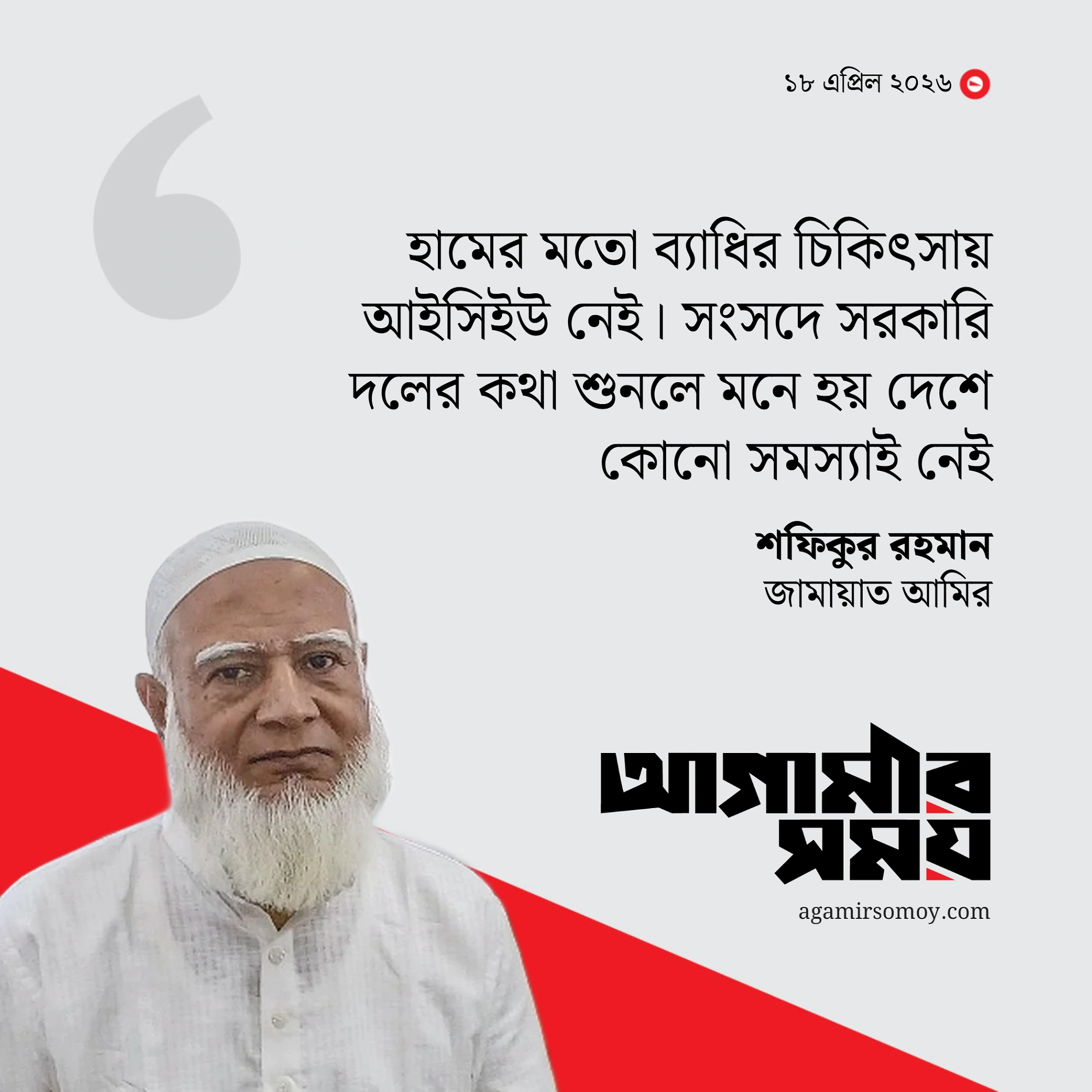 হাম ও জ্বালানি নিয়ে সরকার লুকোচুরি করছে : জামায়াত আমির