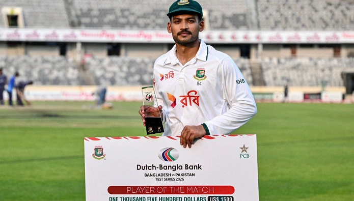 ম্যাচ সেরা হয়েছেন নাজমুল হোসেন শান্ত। ছবি: আগামীর সময়
