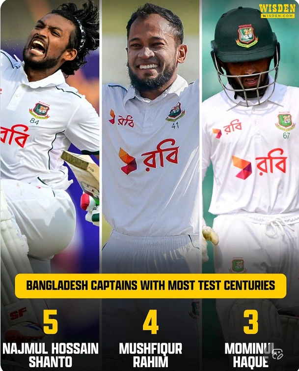 বাংলাদেশি অধিনায়ক হিসেবে সর্বোচ্চ ৫ টেস্ট সেঞ্চুরির কীর্তি এখন শান্তর। ছবি: সংগৃহীত