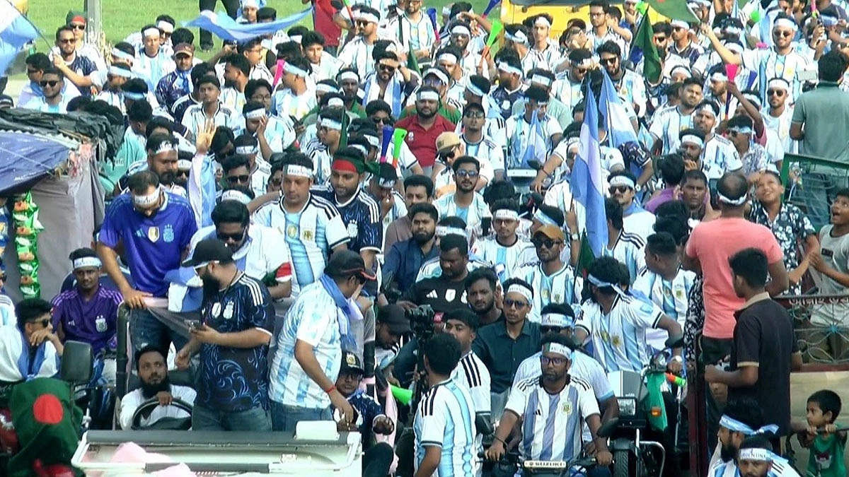 ভোলায় আর্জেন্টিনা সমর্থকদের মোটরসাইকেল শোভাযাত্রা