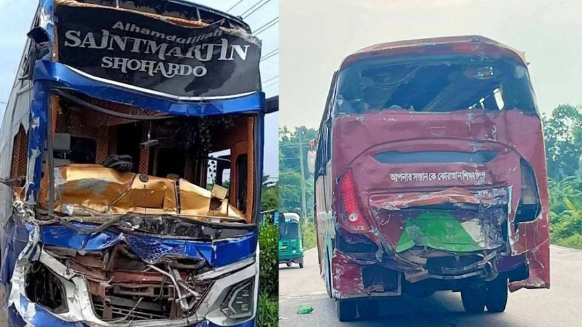 ঢাকা-সিলেট মহাসড়কে দাঁড়িয়ে থাকা বাসে ধাক্কা, নিহত চালক-হেলপার