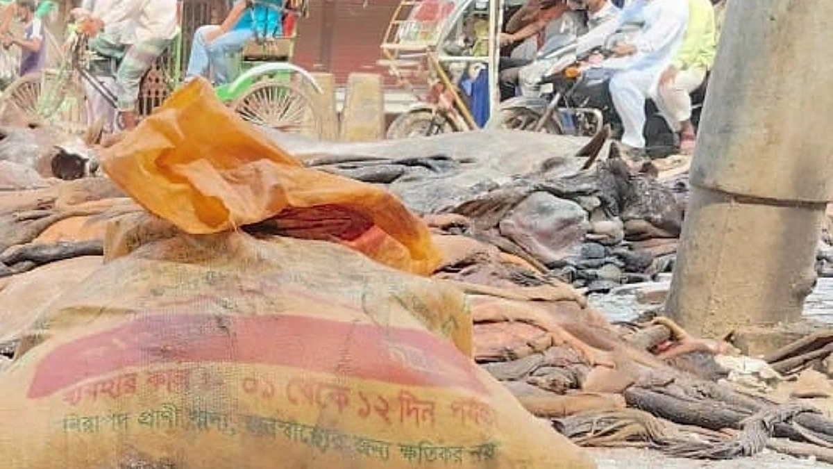 ব্রাহ্মণবাড়িয়ায় রাস্তায় ফেলে যাওয়া চামড়া সরিয়ে নিচ্ছে পৌরসভা