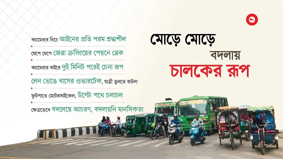 ক্যামেরার মোড়ে সভ্য চালক, সাধারণ মোড়ে অবাধ্য
