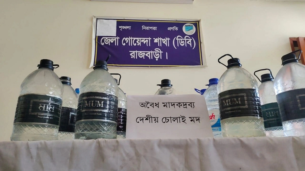 দৌলতদিয়ায় ডিবির অভিযান, চোলাই মদসহ গ্রেপ্তার ১