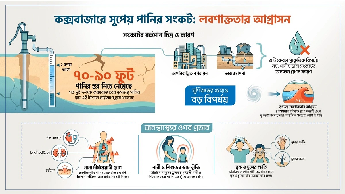 সাগরের শহরে নেই সুপেয় পানি