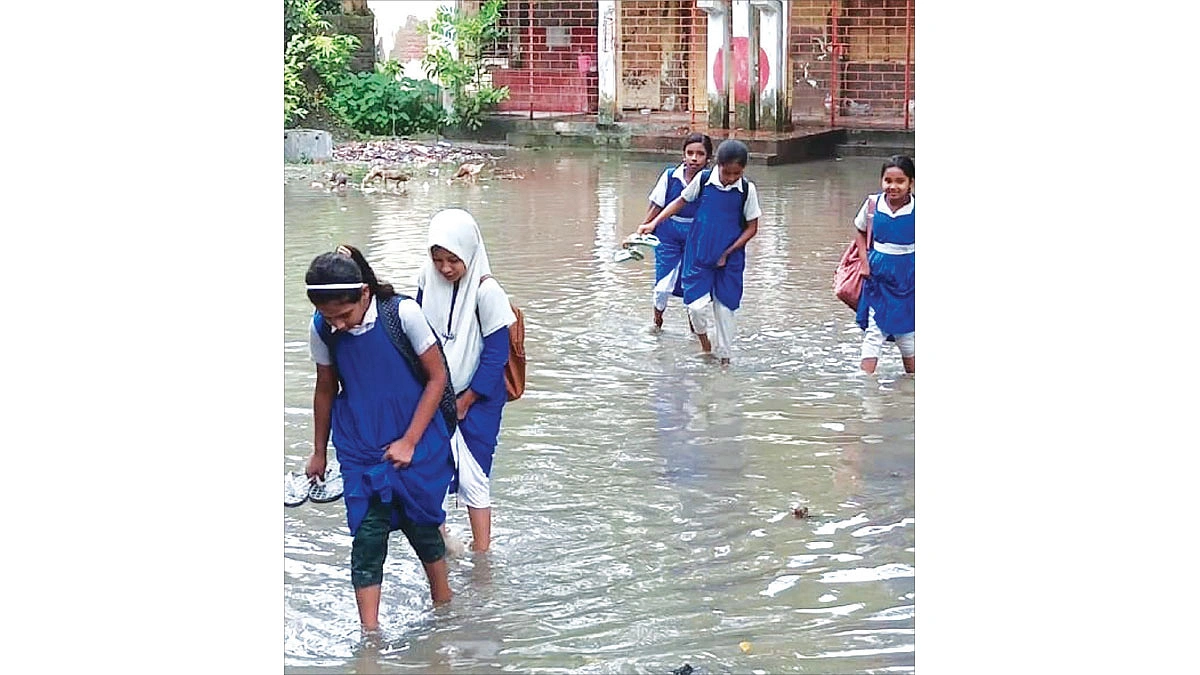 চৌদ্দগ্রামের খামার পুষ্কুরণী সরকারি প্রাথমিক বিদ্যালয়। ছবি: আগামীর সময়