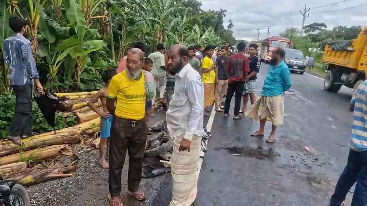 নগরকান্দায় বাস-মোটরসাইকেল সংঘর্ষে দুই যুবক নিহত