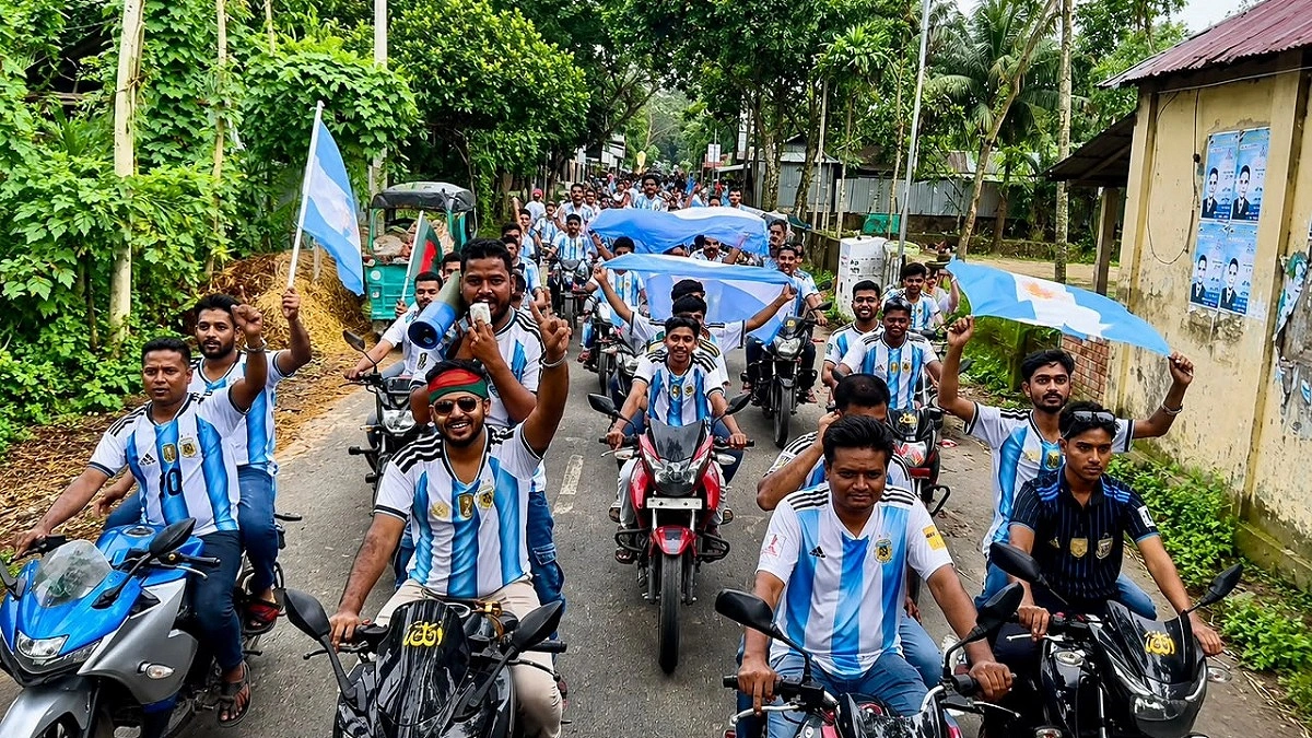 ৩০০ মোটরসাইকেল নিয়ে আর্জেন্টিনা সমর্থকদের শোডাউন