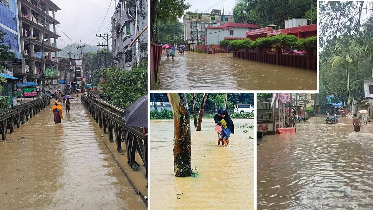 লাগাতার বৃষ্টি ও পাহাড়ি ঢলে বিচ্ছিন্ন বান্দরবান, অবরুদ্ধ জেলা শহর