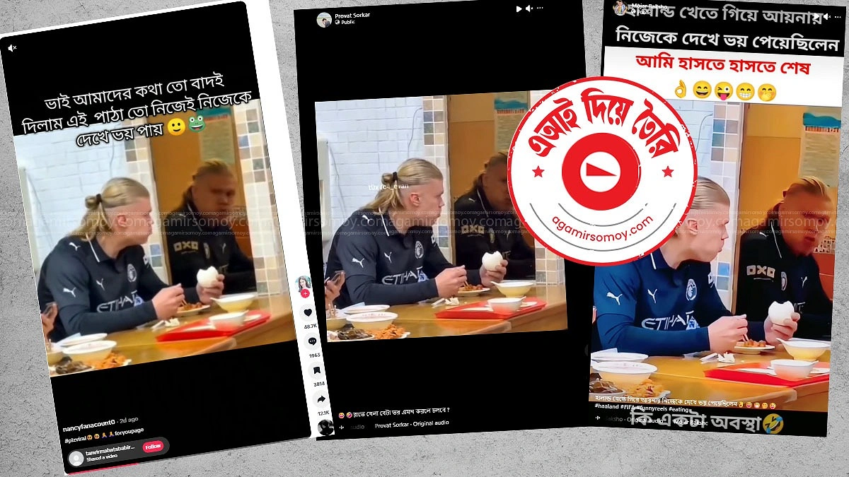 আয়নায় নিজেকে দেখে সত্যি কি আঁতকে উঠেছিলেন ফুটবলার হাল্যান্ড?