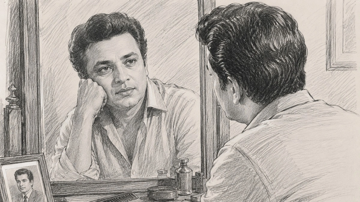 আয়নায় একা উত্তম কুমার